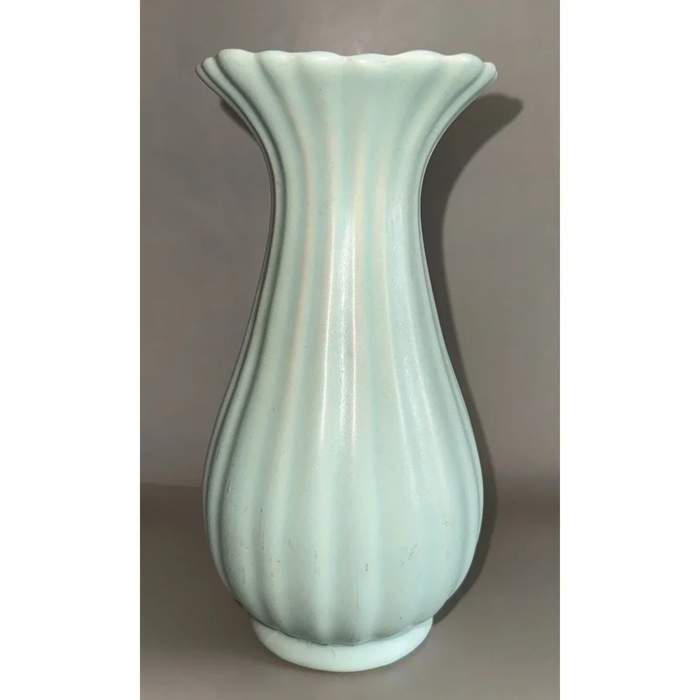 Terrace Ceramics Pottery Patrician Ware Vase Mnt Green Zanesville OH Vtg 1950s